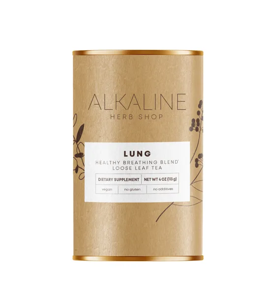 The Alkaline Herb Shop Lung Tea kraft paper tube of loose-leaf tea